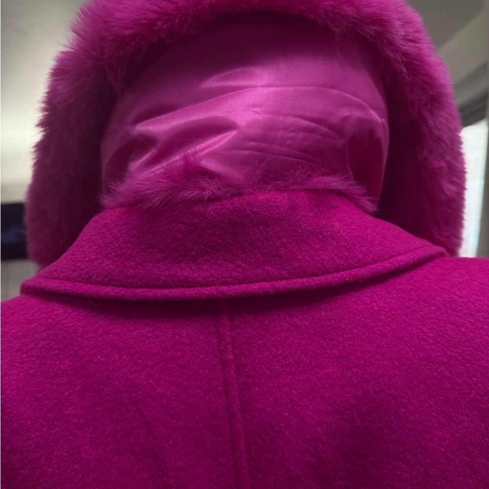 Women's Pink Double-Breasted Coat - Picture 8 of 15